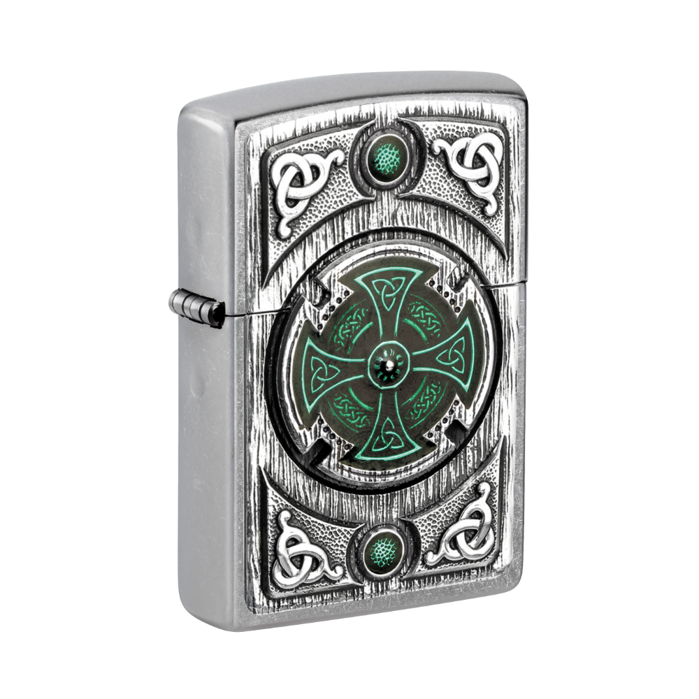 Zippo Lighter - Celtic Green Cross – Bull Brand