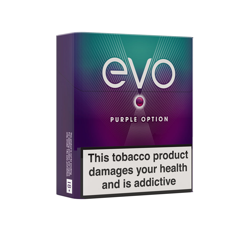 EVO Purple Option Tobacco Sticks Crafted by Ploom Bull Brand