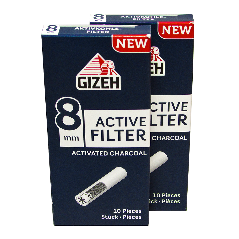  Gizeh Active Tips 8mm Activated Carbon Filter with Ceramic Caps  25 Boxes x 10 Filters : Everything Else