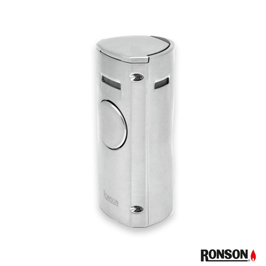 Ronson Volcano Cigar Lighter Jet Gas Lighter SILVER (110001)