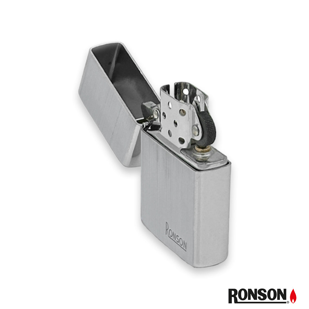 Ronson Fluid Lighter Chrome Vertical Brushed (200008)