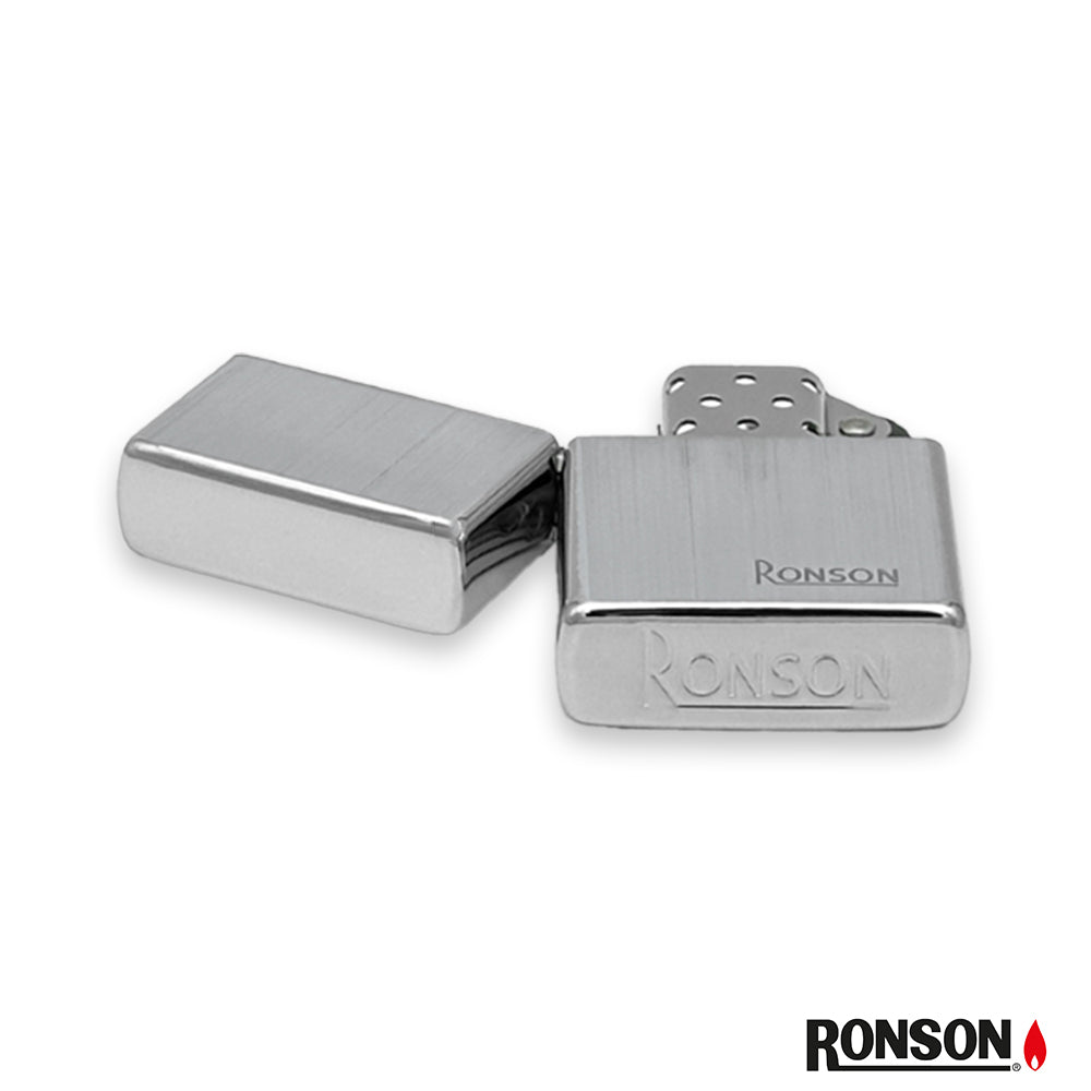 Ronson Fluid Lighter Chrome Vertical Brushed (200008)