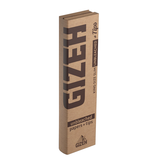 Gizeh King Size Slim Unbleached Rolling Papers plus Tips