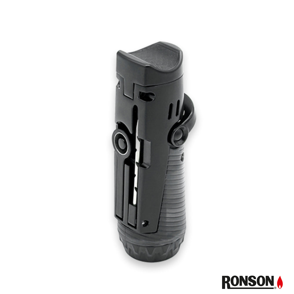 Ronson Bora Cigar Lighter Jet Gas Lighter GUN METAL/BLACK (117002)