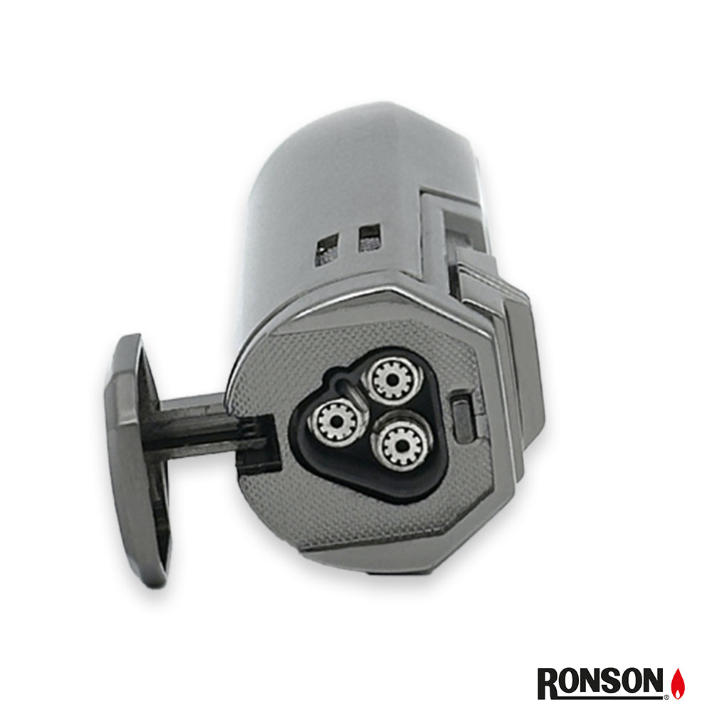 Ronson Chinook Cigar Lighter Jet Gas Lighter GUN METAL (112001)