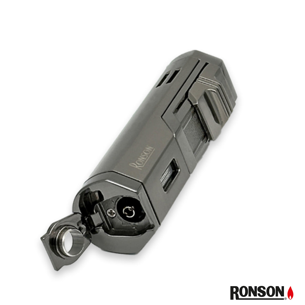 Ronson Chinook Cigar Lighter Jet Gas Lighter GUN METAL (112001)