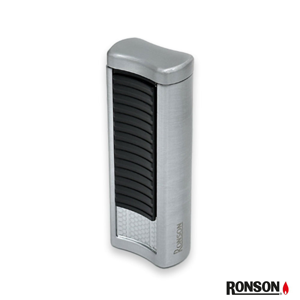 Ronson Passat Cigar Lighter Jet Gas Lighter SILVER/BLACK (116001)