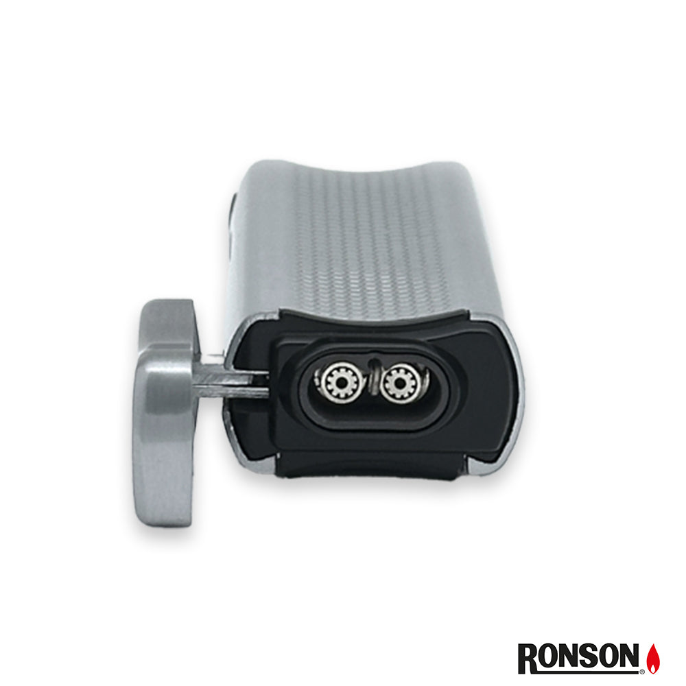 Ronson Passat Cigar Lighter Jet Gas Lighter SILVER/BLACK (116001)