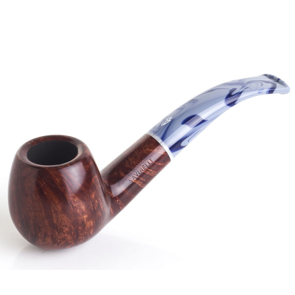 Savinelli Oceano Burgundy 626 Smooth Bent Apple 6mm Fishtail Pipe